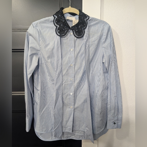 Sandro Carrillon Beaded Collar Dress Shirt - Picture 2 of 6